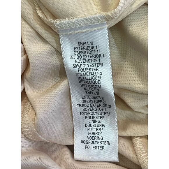 Aidan Mattox Gold Lace V Neck Front Slit Sleeveless Gown Sz 2 NWT MSPR $395 - Picture 6 of 8